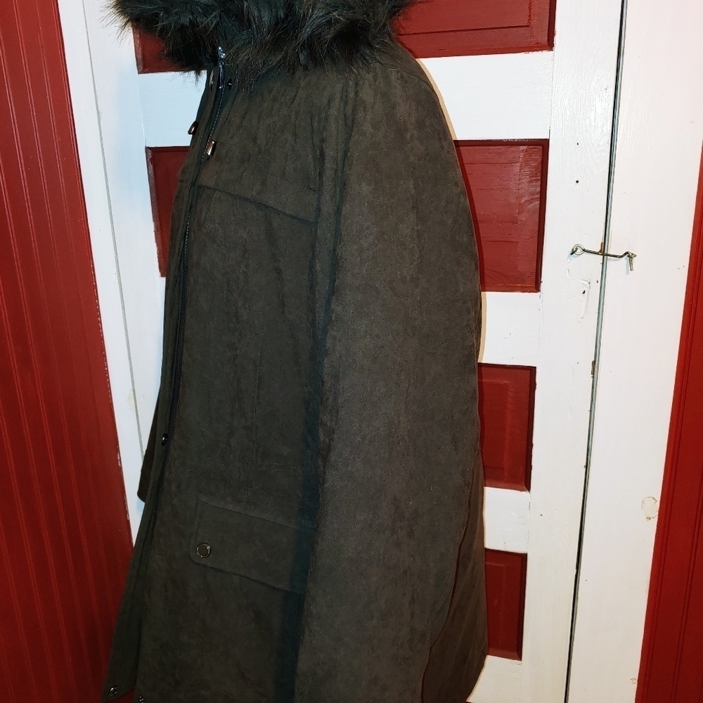 Braetan Hooded Faux Suede Parka Coat Jacket XL - Picture 2 of 7
